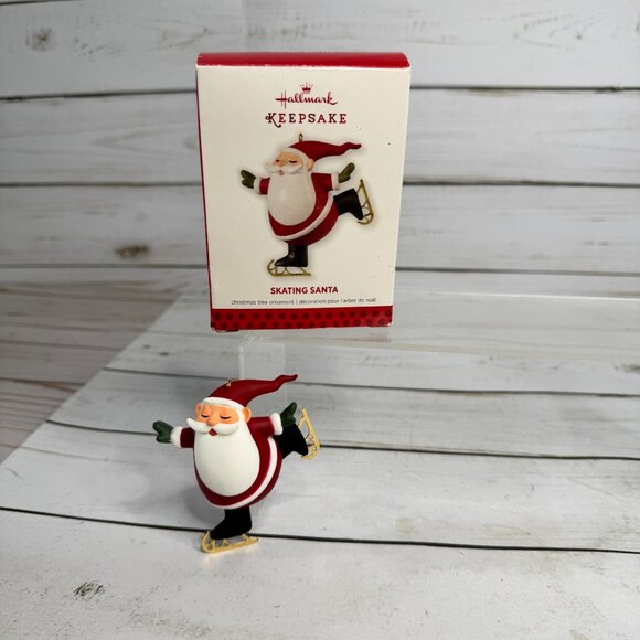 Hallmark Keepsake Ornament 2019 Skating Santa Julie Forsyth Christmas Vtg Boxed - Picture 1 of 5
